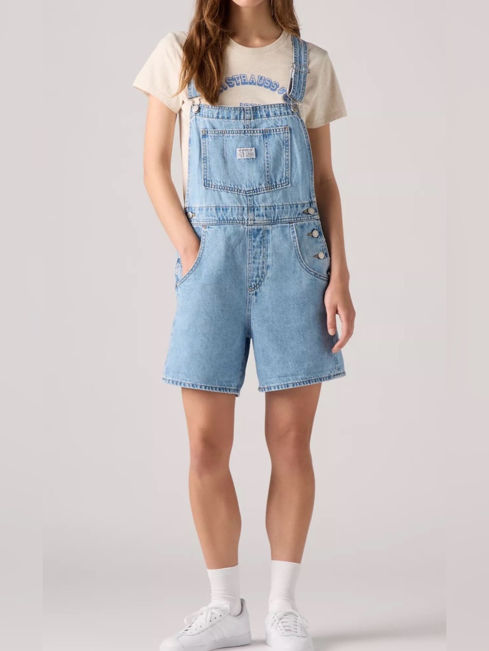 Levi's Light Blue Denim Short Overalls